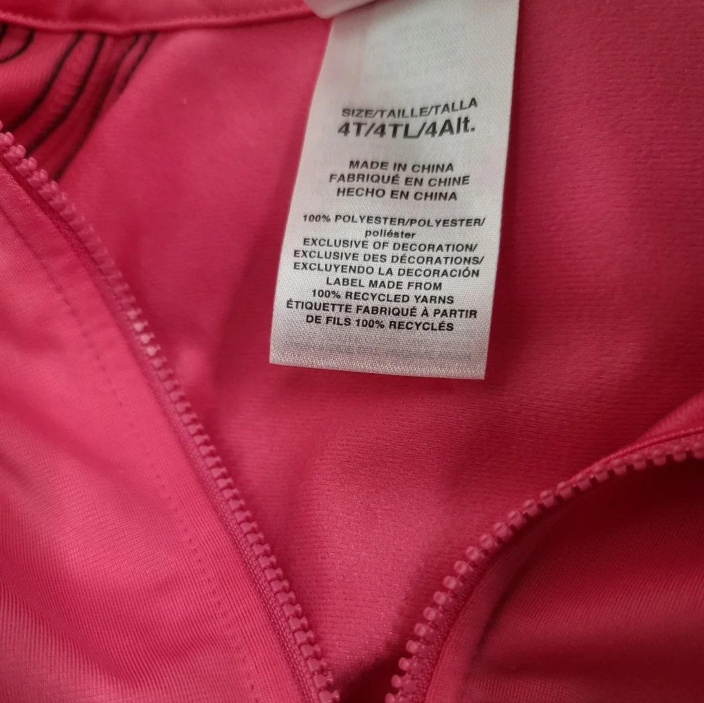 Adidas Pink Tracksuit with Black Accents Girls 4t